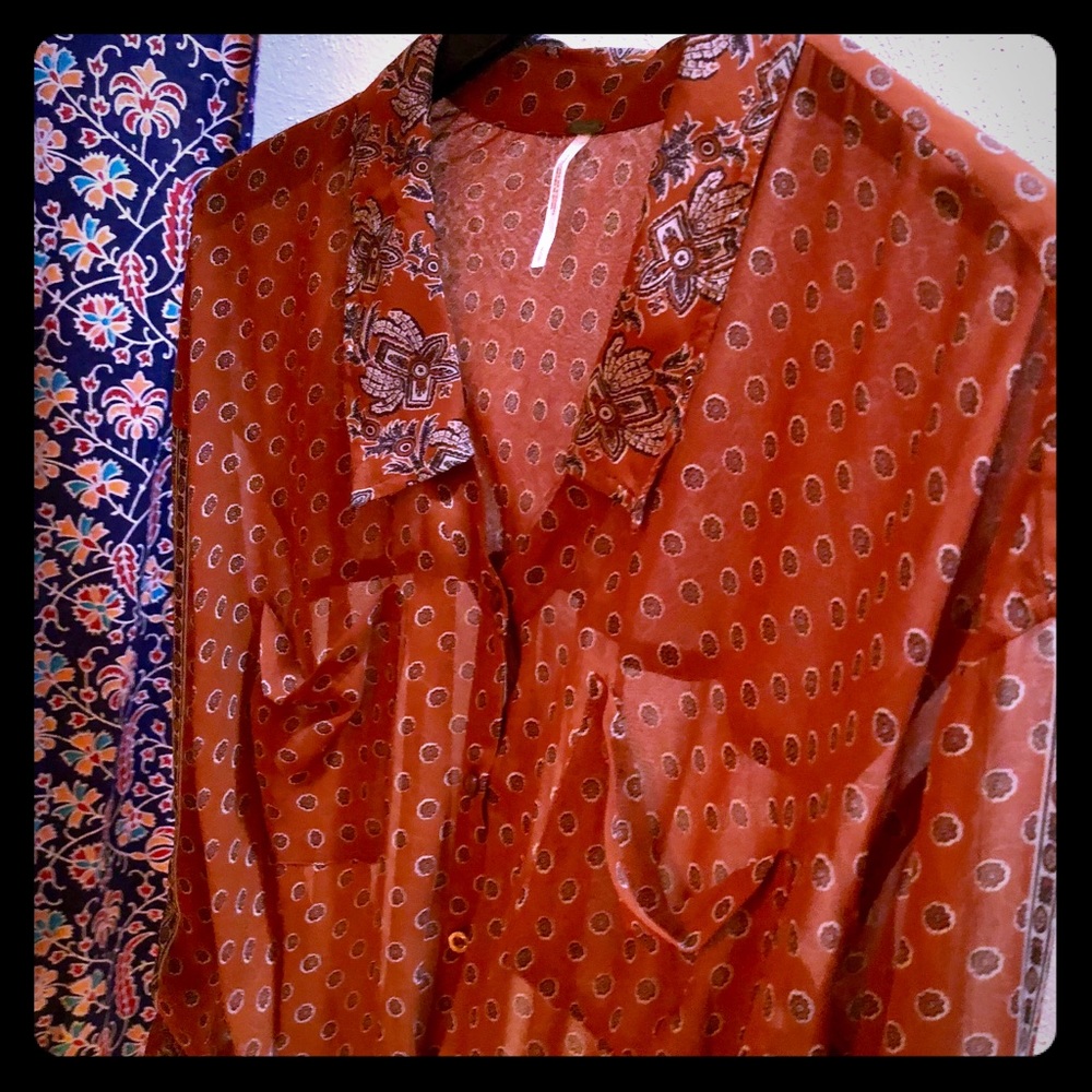 Free People orange blouse